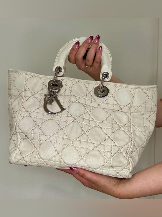 Dior Handbags - Lady Dior Beige Soft Tote Bag Christian Dior